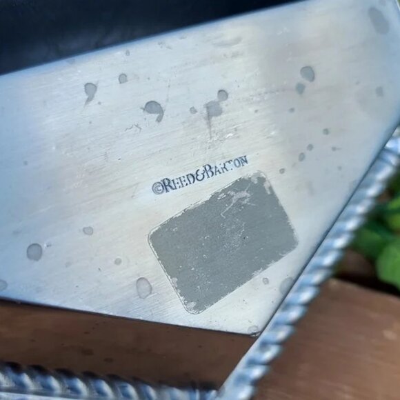 REED & BARTON "Bannister" Divided Serve Ware w/ Cherry Wood Handle - GVC - Picture 8 of 9